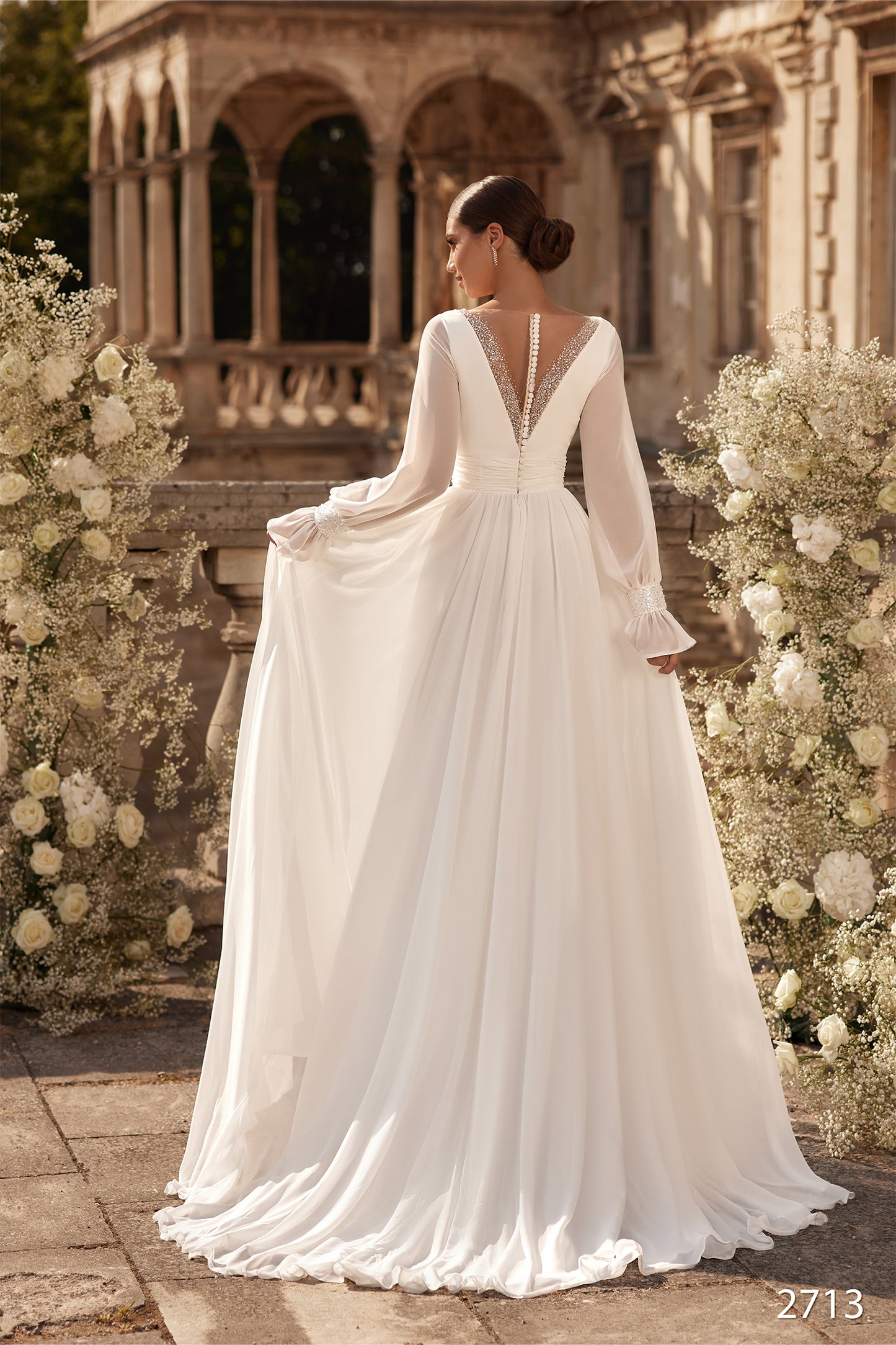 KatrinFAVORboutique-Bridal dress chiffon Long sleeve boho wedding dresses