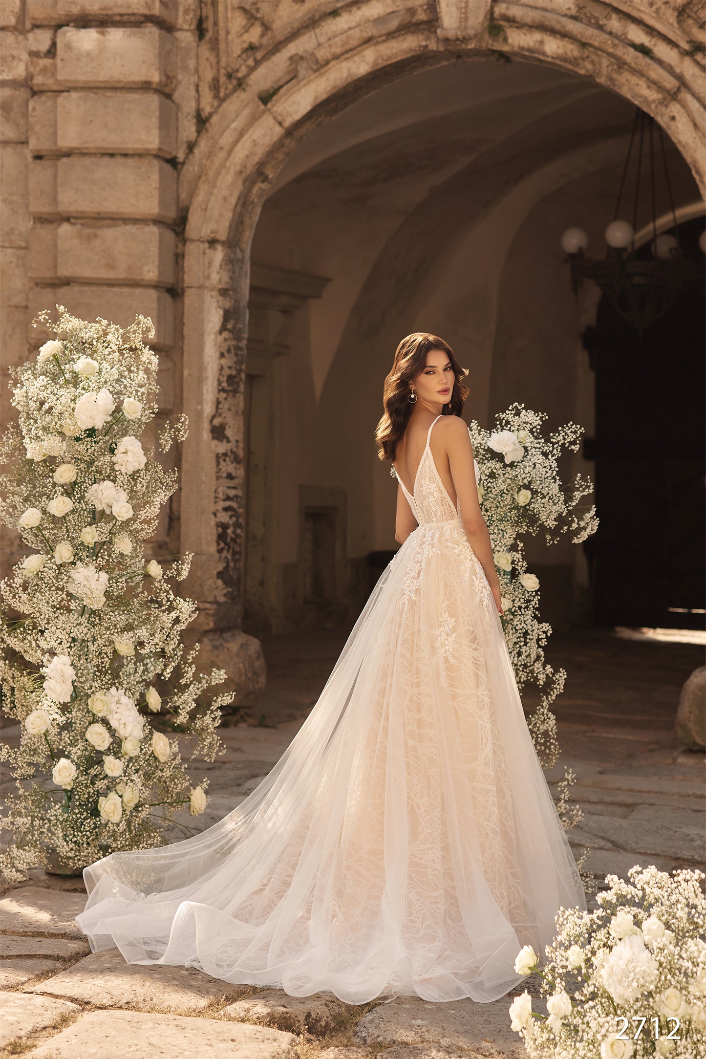 KatrinFAVORboutique-Beach wedding dress Detachable sleeves wedding dress 