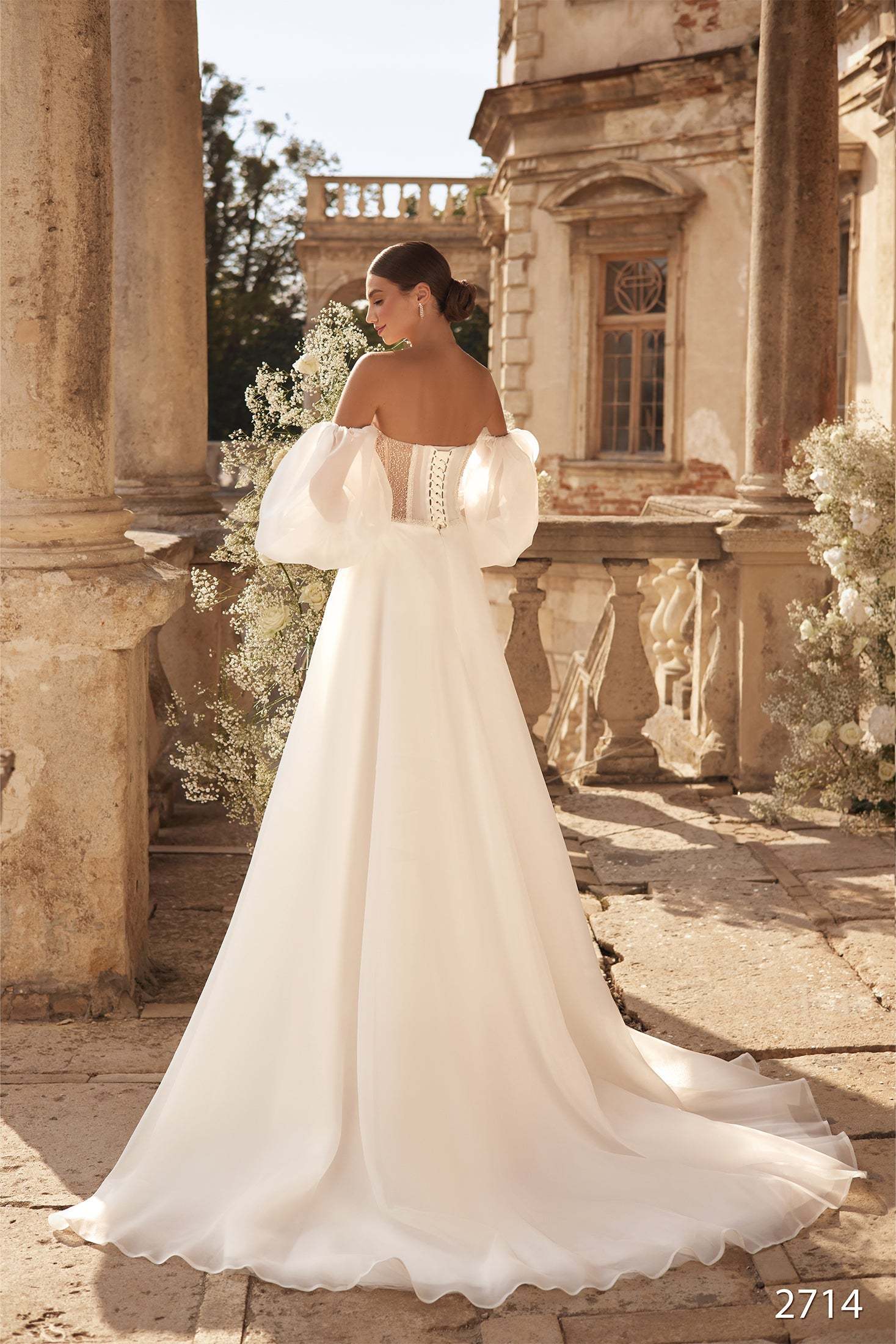 Organza Wedding dress | Wedding dress detached sleeves | KatrinFAVOR CUSTOM SIZE / As on photo Organza Wedding dress | Wedding dress detached sleeves | KatrinFAVOR CUSTOM SIZE / As on photo