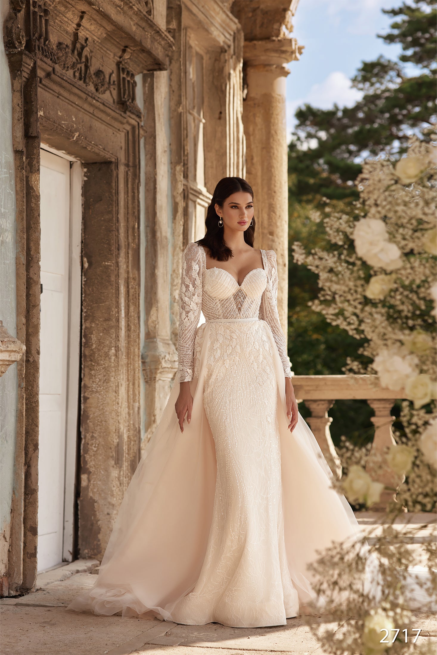 KatrinFAVORboutique-Long sleeve lace wedding dress Trumpet bridal gown