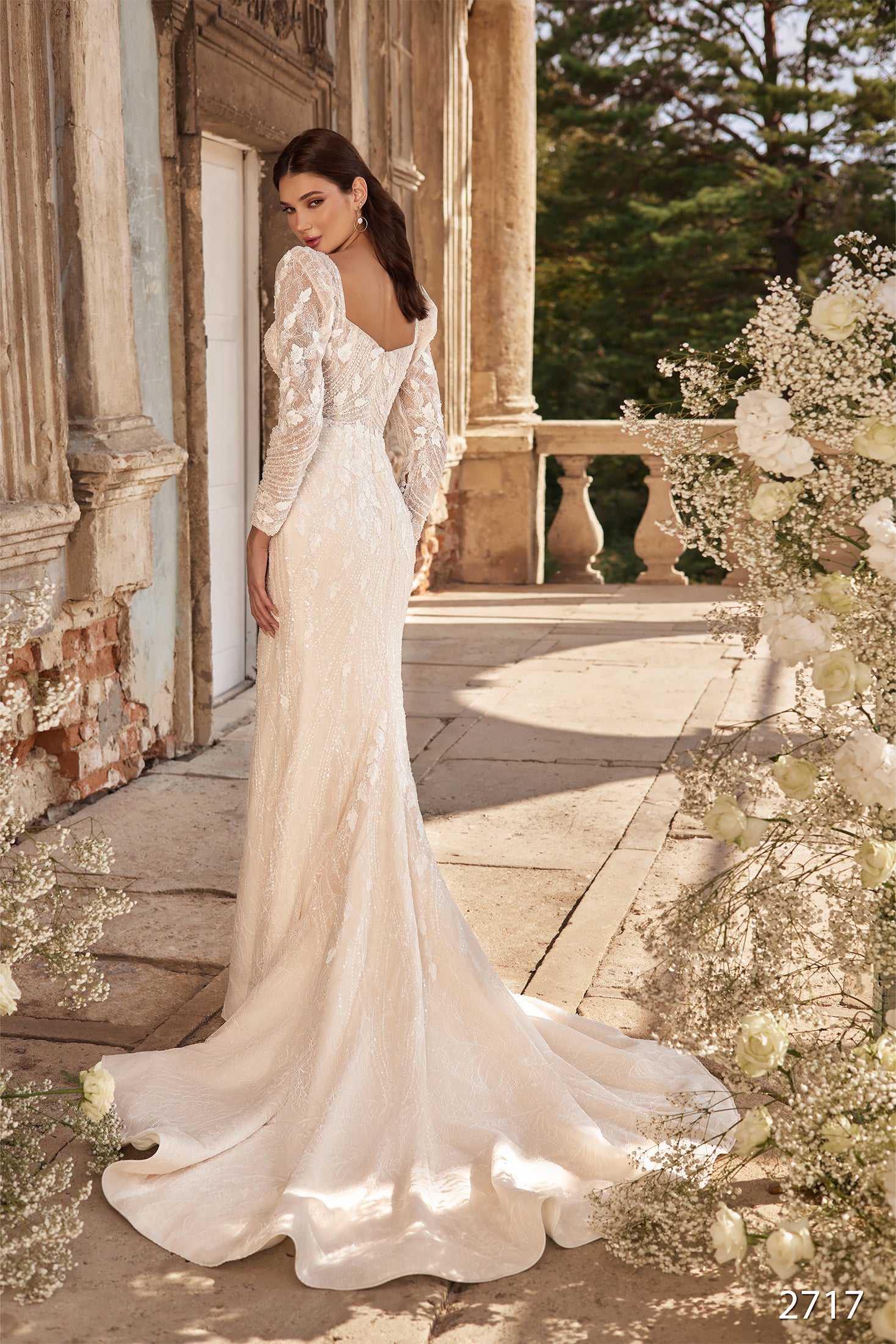 KatrinFAVORboutique-Long sleeve lace wedding dress Trumpet bridal gown