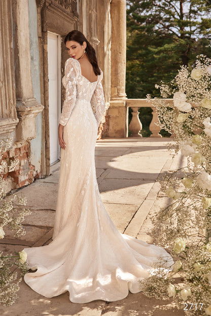 KatrinFAVORboutique-Long sleeve lace wedding dress Trumpet bridal gown