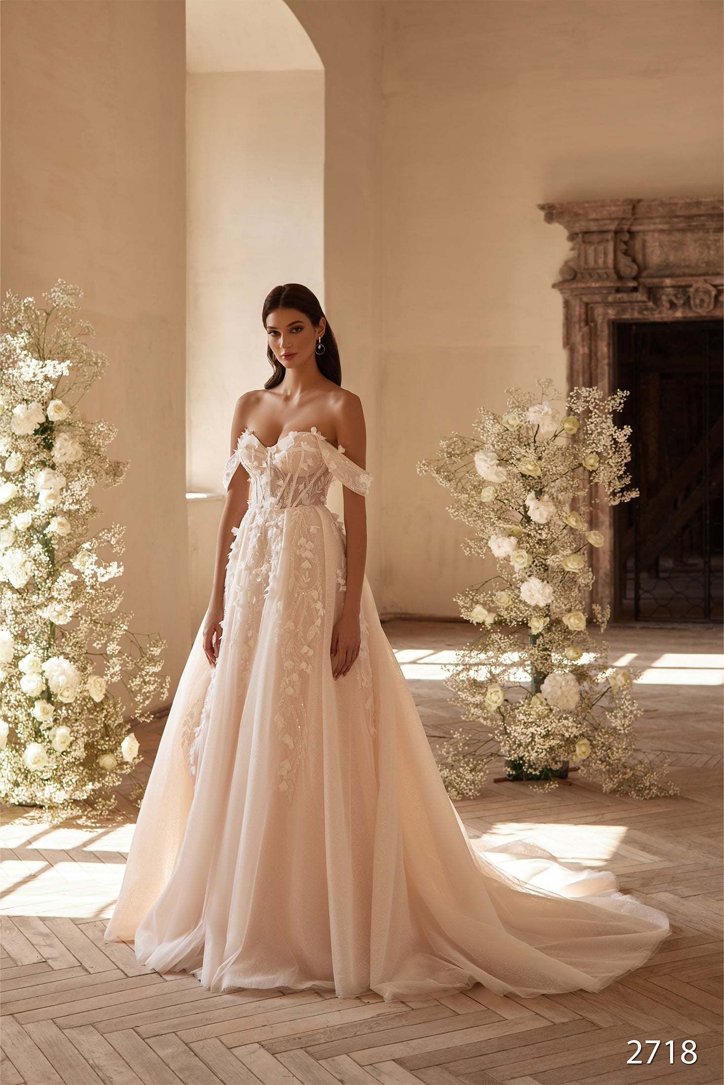Fairy floral embroidered wedding dress, CUSTOM SIZE / Blush Fairy floral embroidered wedding dress, CUSTOM SIZE / Blush