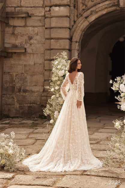KatrinFAVORboutique-Long sleeve lace bridal gown Outdoor bridal dresses