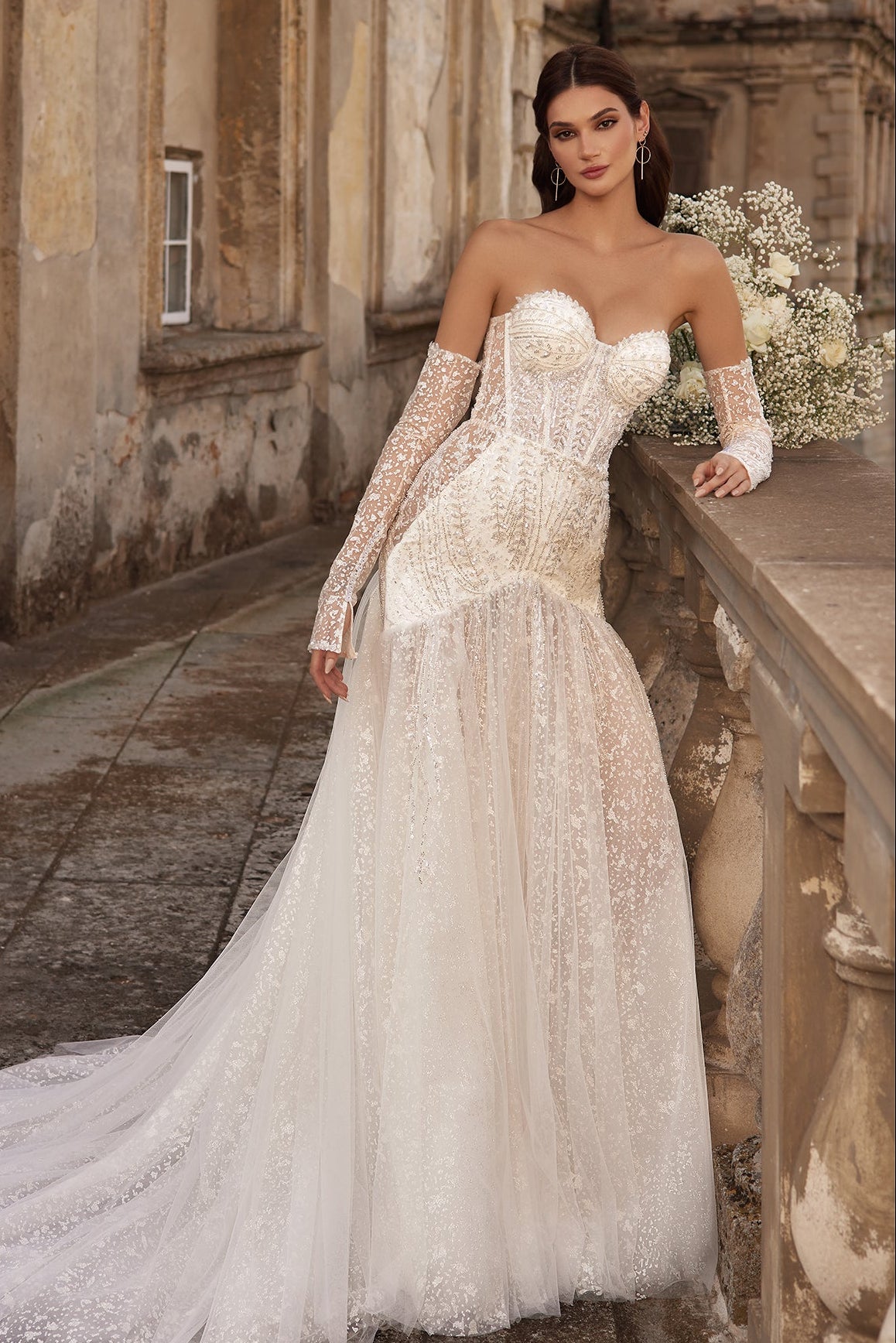 Unique wedding dress | Strapless mermaid wedding dress