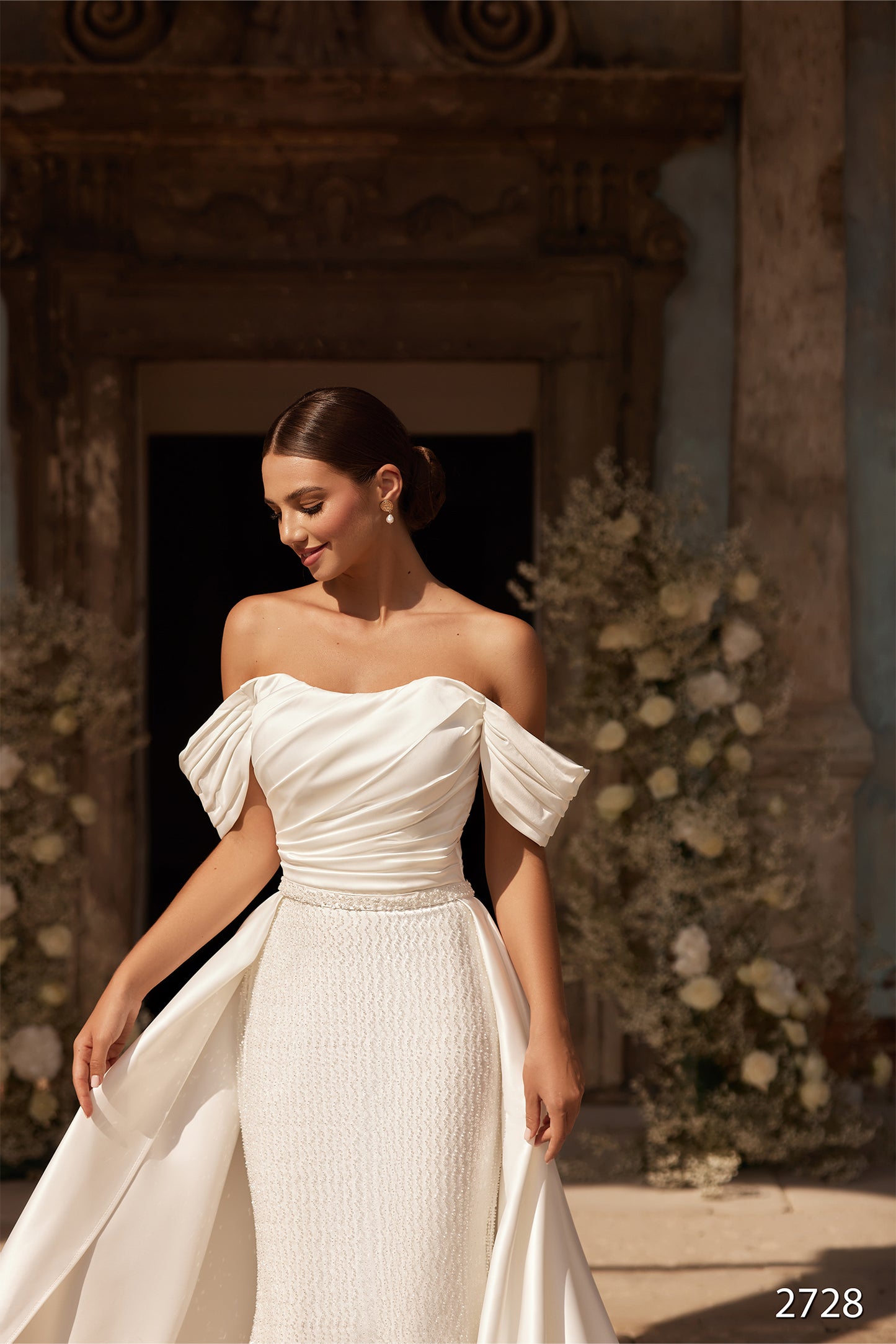 Two piece sheath wedding dress