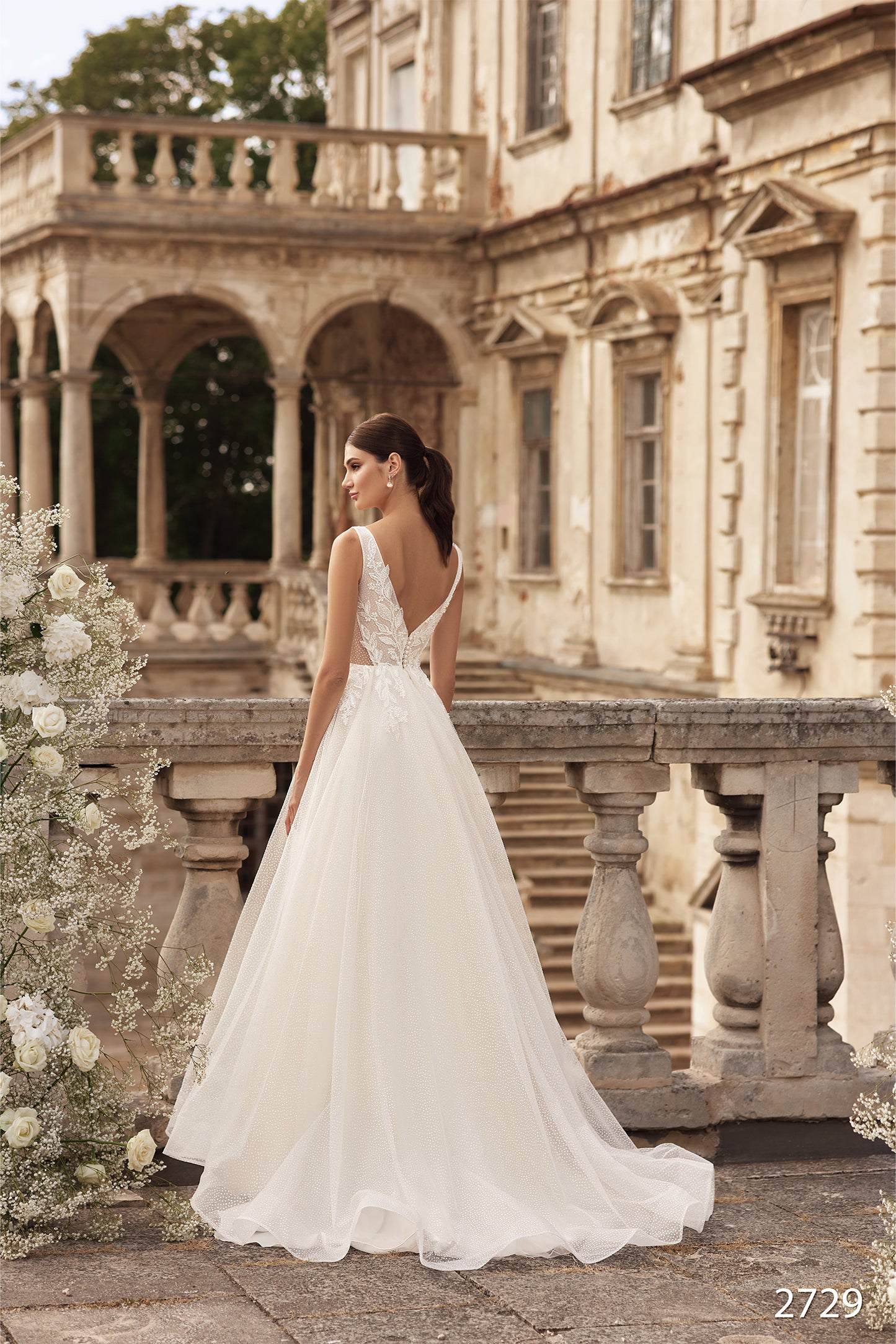 A-line beach wedding dress