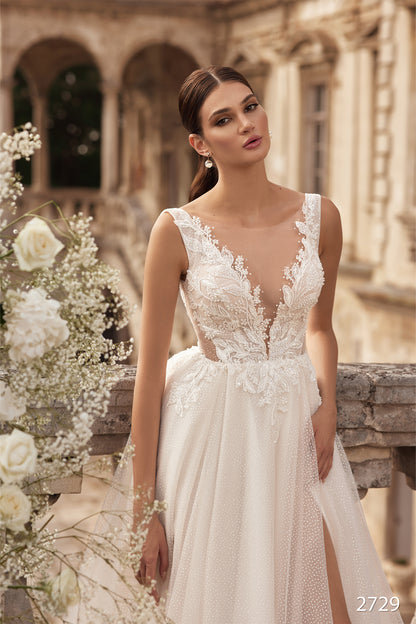 A-line beach wedding dress