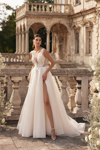 A-line beach wedding dress