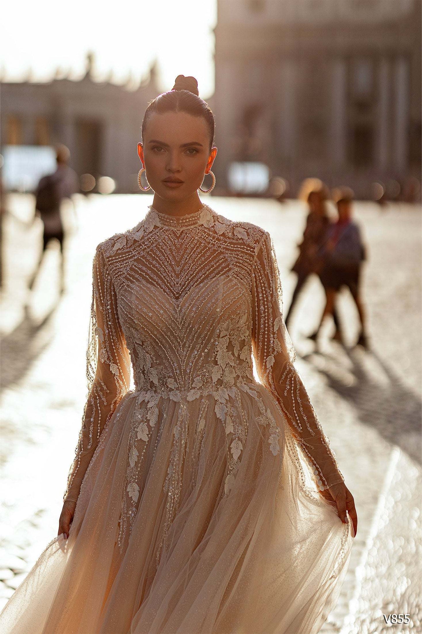 KatrinFAVORboutique-High neck fit and flare wedding dress Wedding attires 