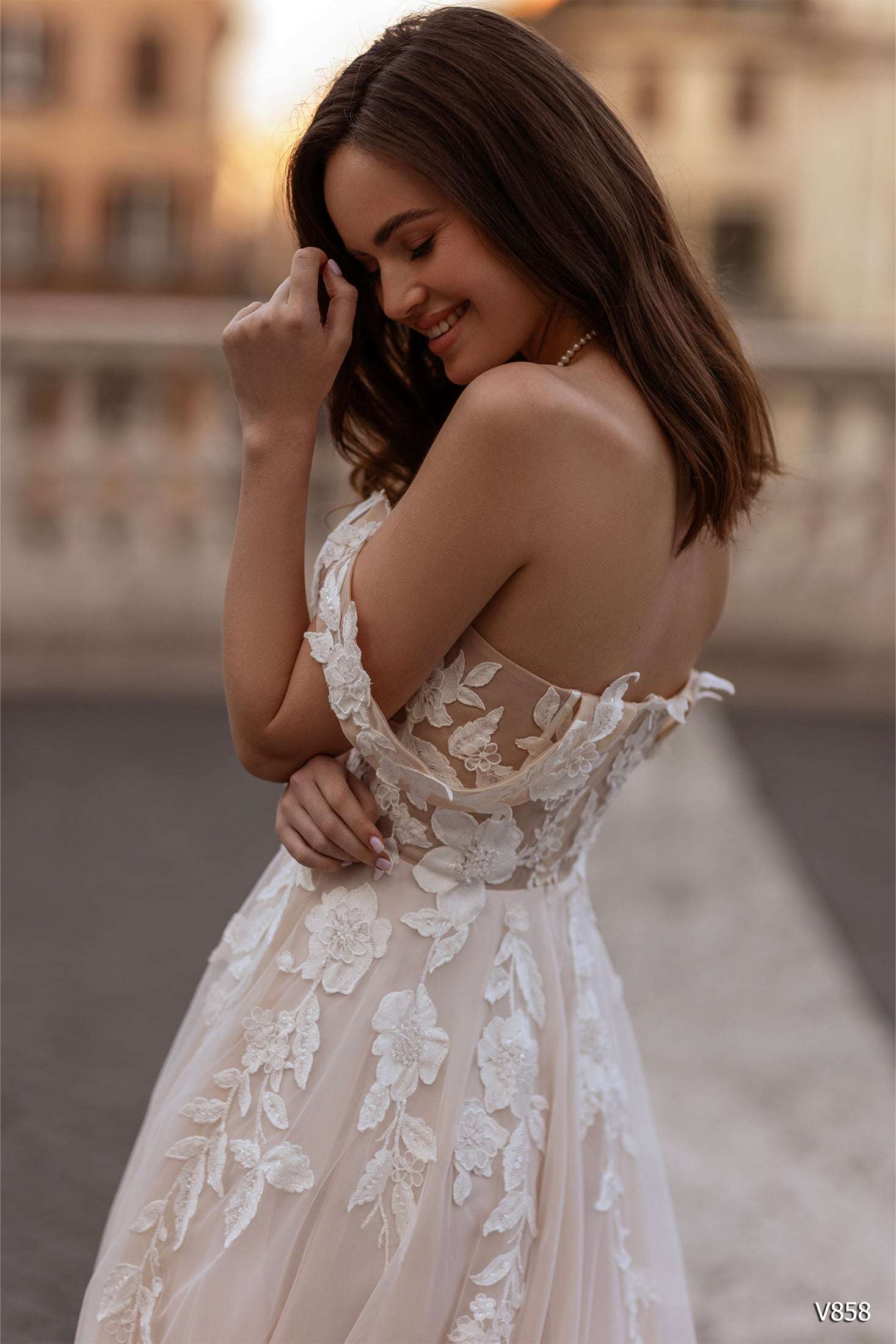KatrinFAVORboutique-Blush floral wedding dress Bridal dresses for summer