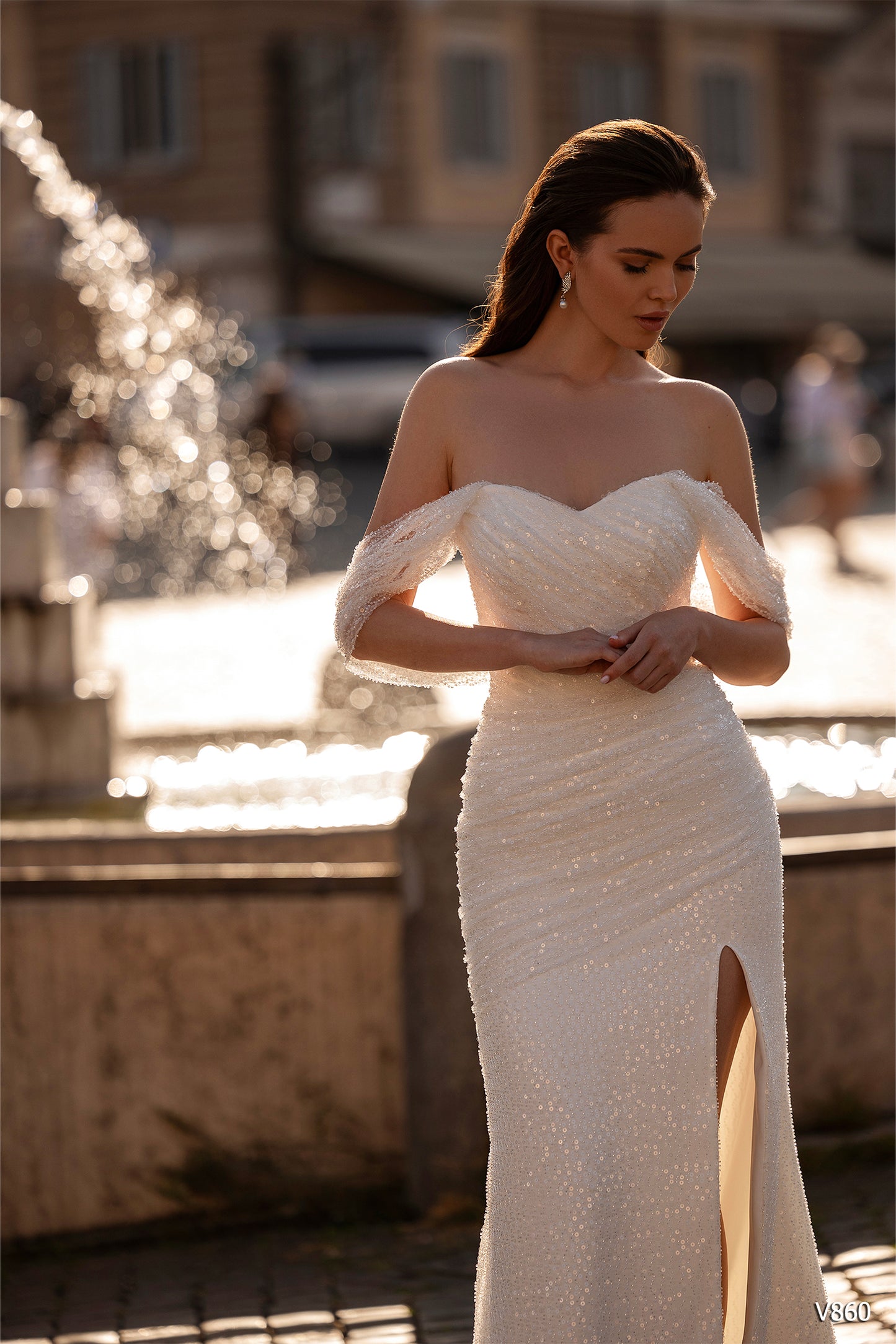 KatrinFAVORboutique-Sequin wedding gown Removable train wedding dress