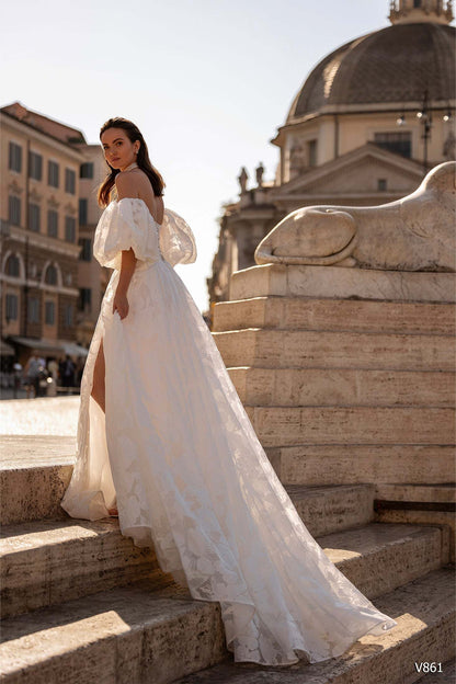 KatrinFAVORboutique-Floral wedding dress Elegant garden wedding dresses