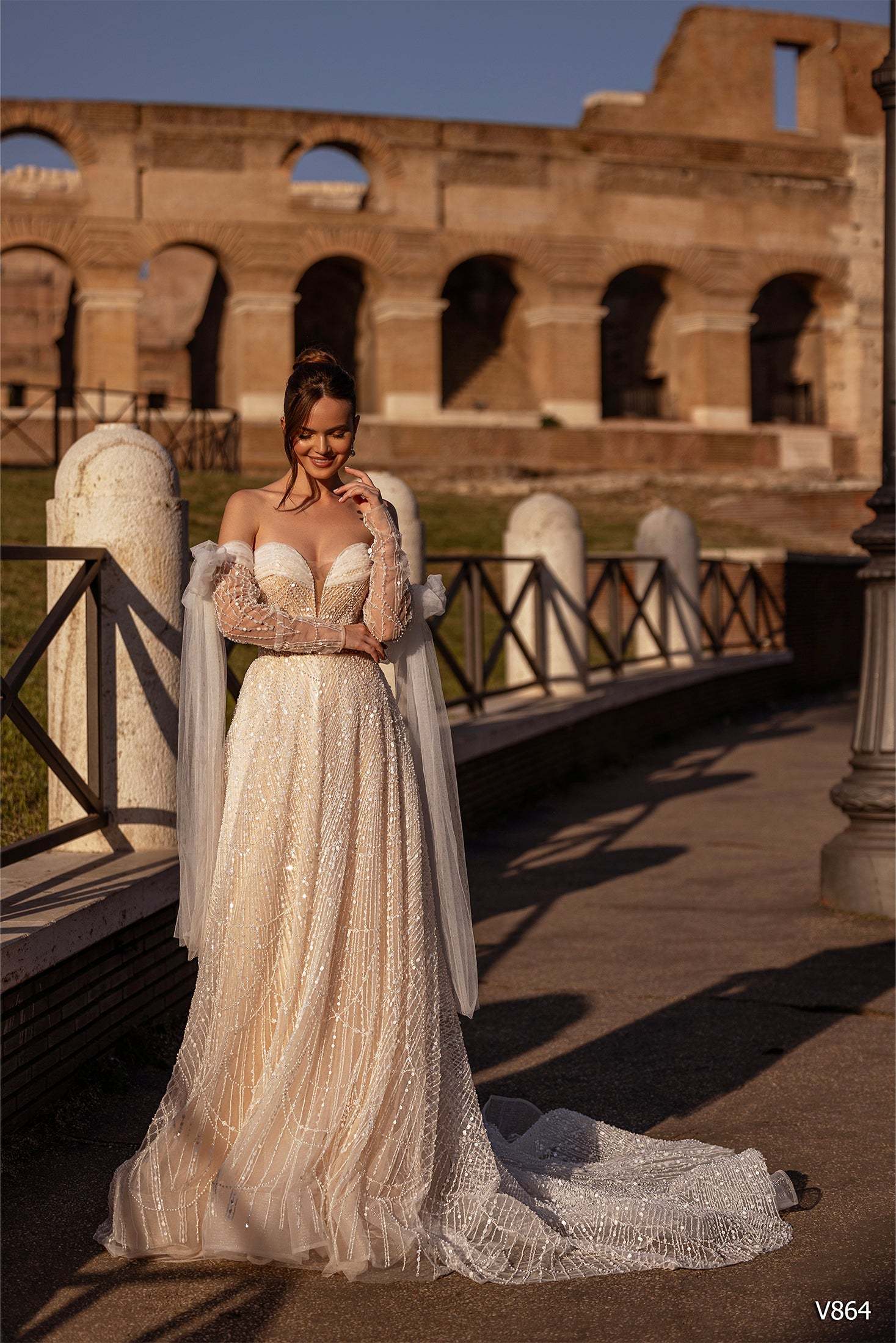 KatrinFAVORboutique-Wedding dress sleeves detachable Modern dress wedding