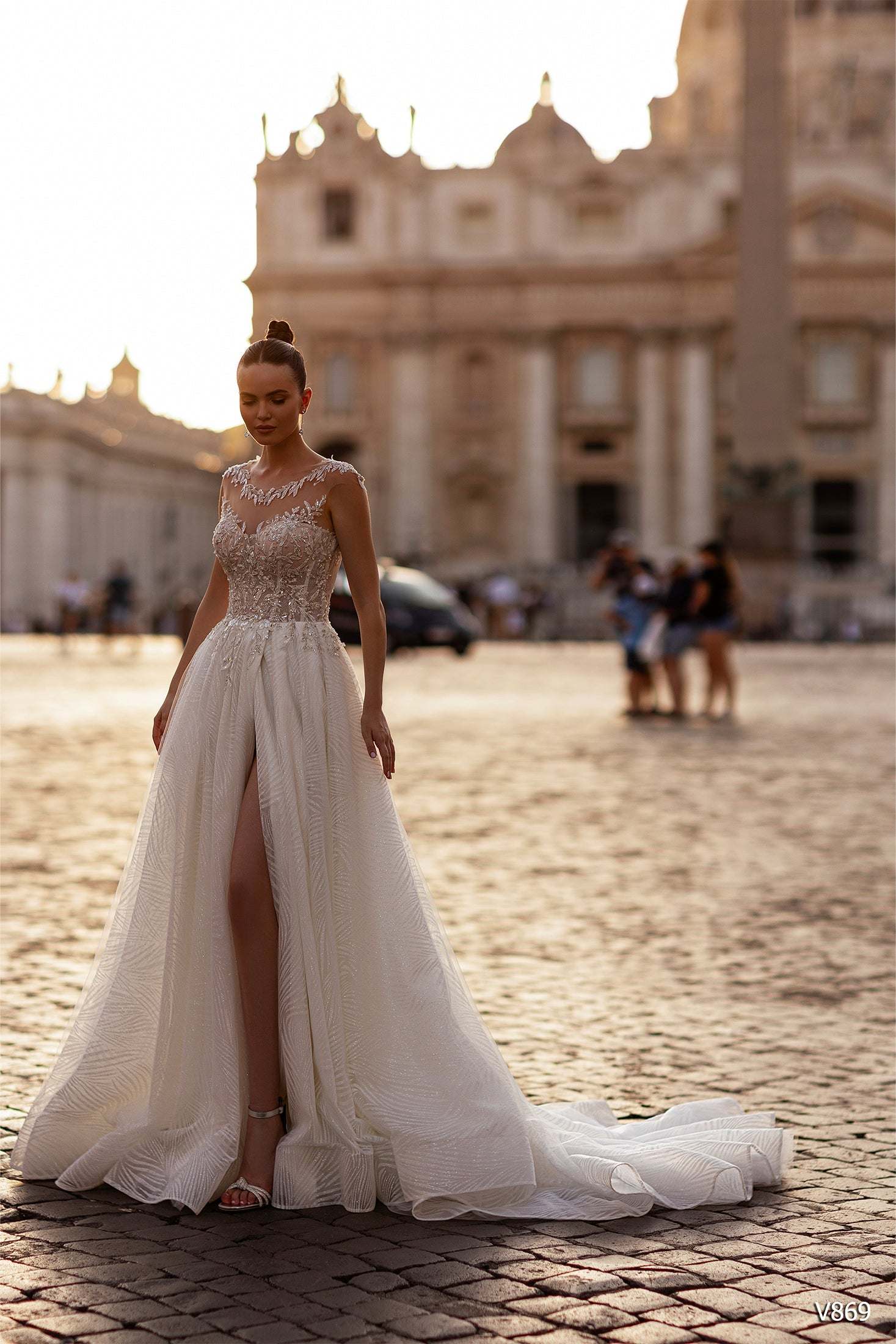Illusion lace back wedding dress | Cream wedding dresses Illusion lace back wedding dress | Cream wedding dresses