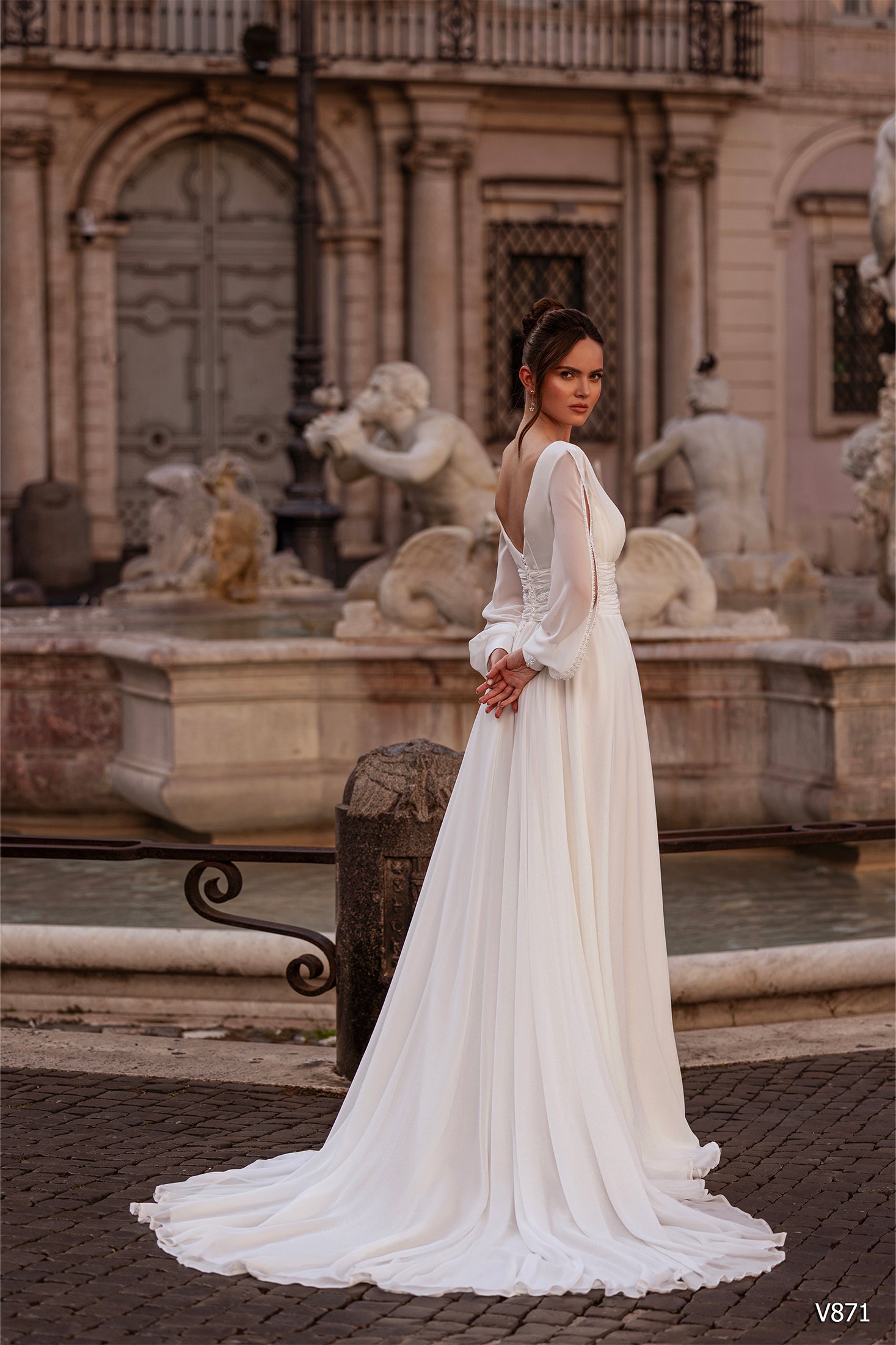 Chiffon wedding dress | Long sleeve boho wedding gown | KatrinFAVOR Katrin FAVOR boutique Chiffon wedding dress | Long sleeve boho wedding gown | KatrinFAVOR Katrin FAVOR boutique