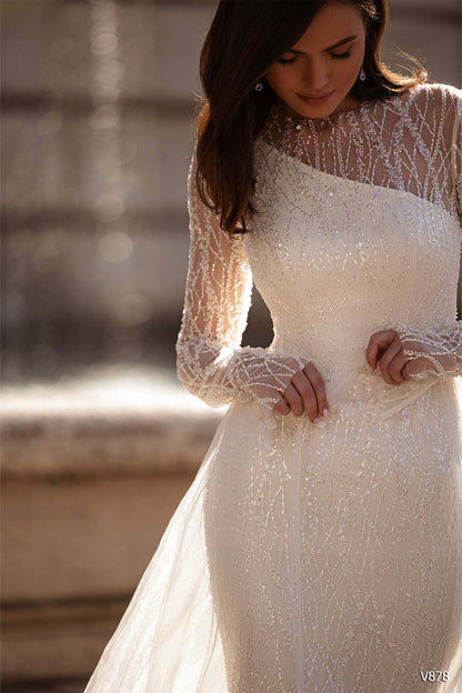 KatrinFAVORboutique-Embroidered dress for wedding Trumpet wedding gown