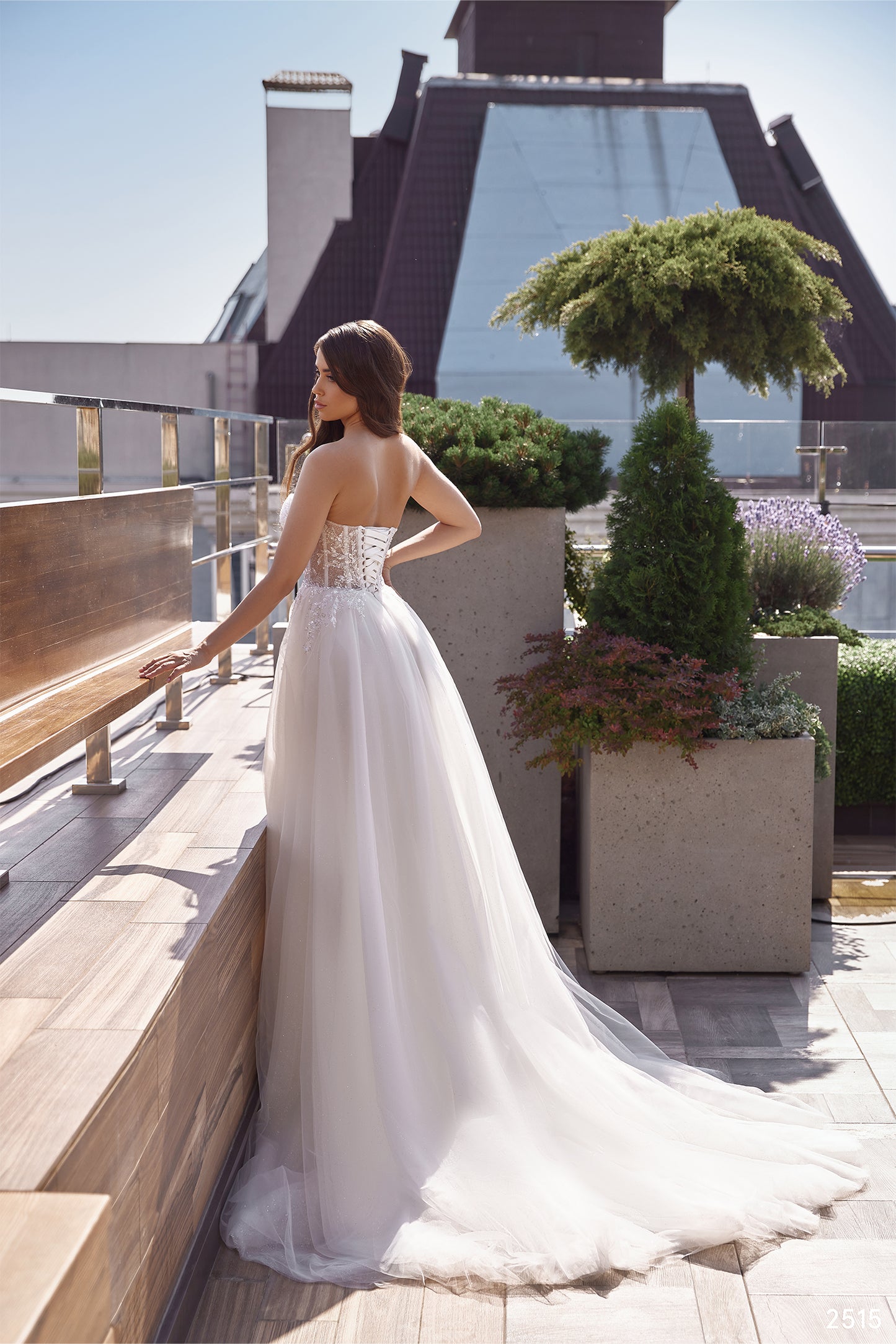 2 in 1 tulle ethereal beach wedding dress