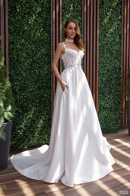 Spaghetti straps wedding dress Daytime wedding dresses