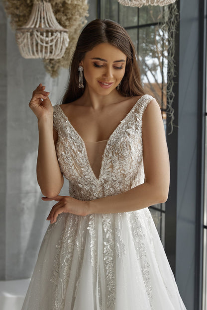 A line dress wedding Romantic wedding gown