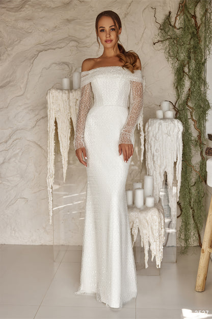 Two piece beaded wedding dress