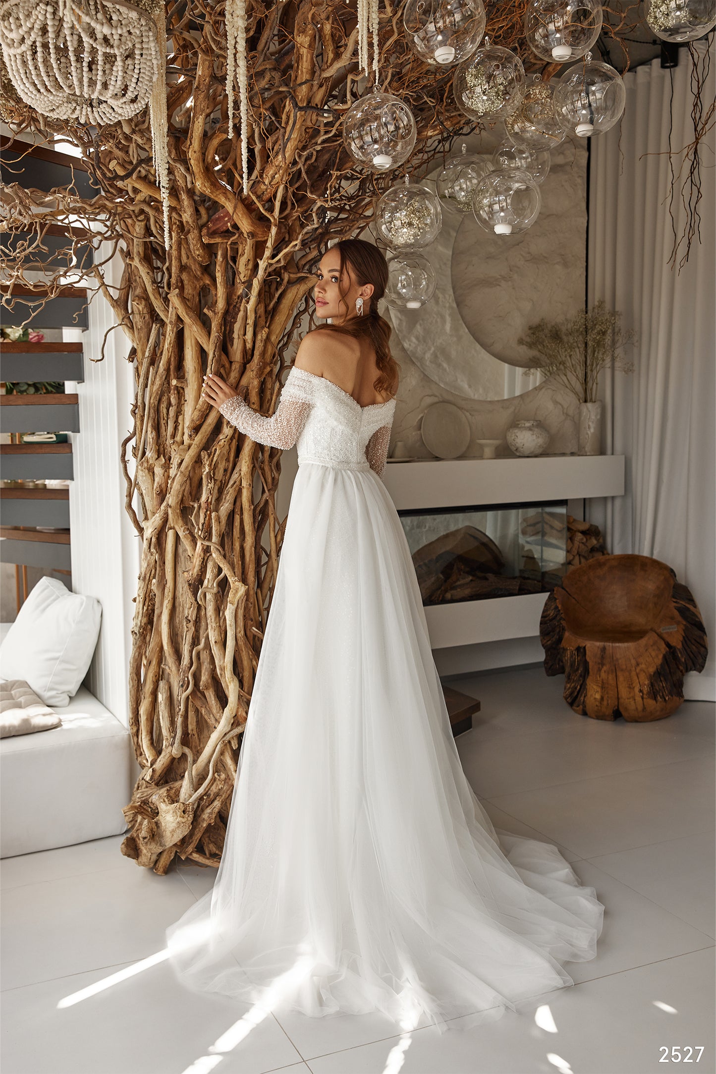 Two piece beaded wedding dress