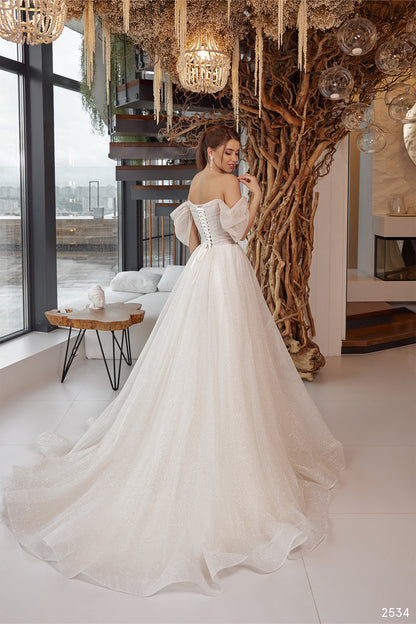 Sparkle fairy off the shoulder wedding dress