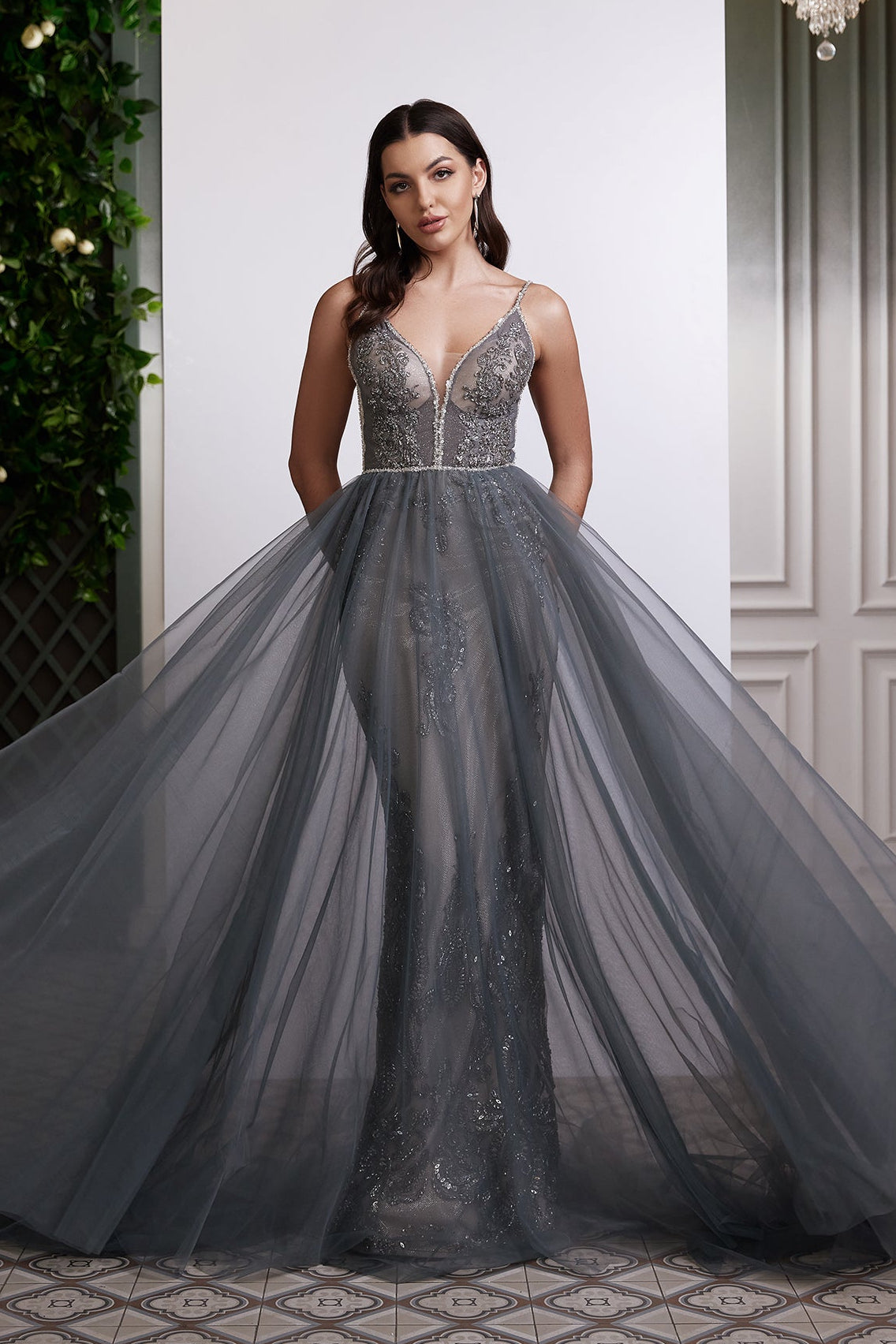 KatrinFAVORboutique-Grey formal dress Colorful wedding dress