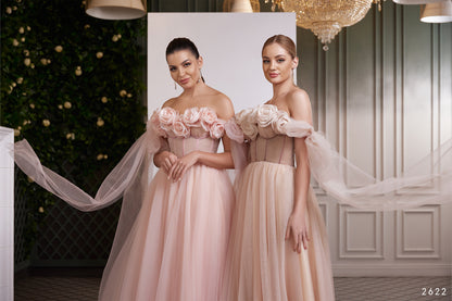 KatrinFAVORboutique-Evening dress with flowers Alternative wedding dress