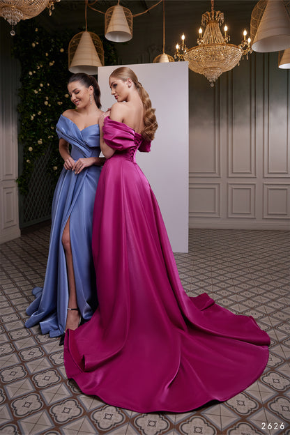 Off the shoulder mother of the bride dress