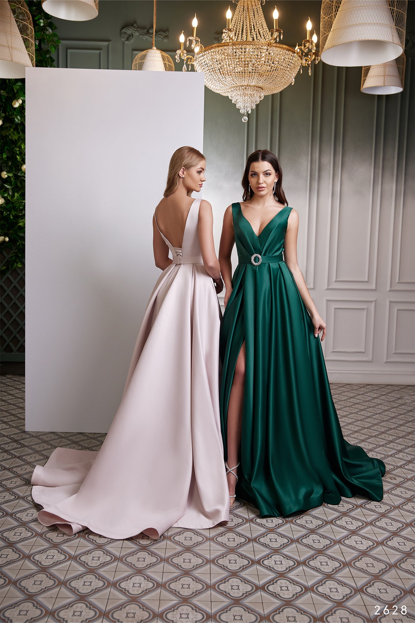 Satin wedding guest dress maxi