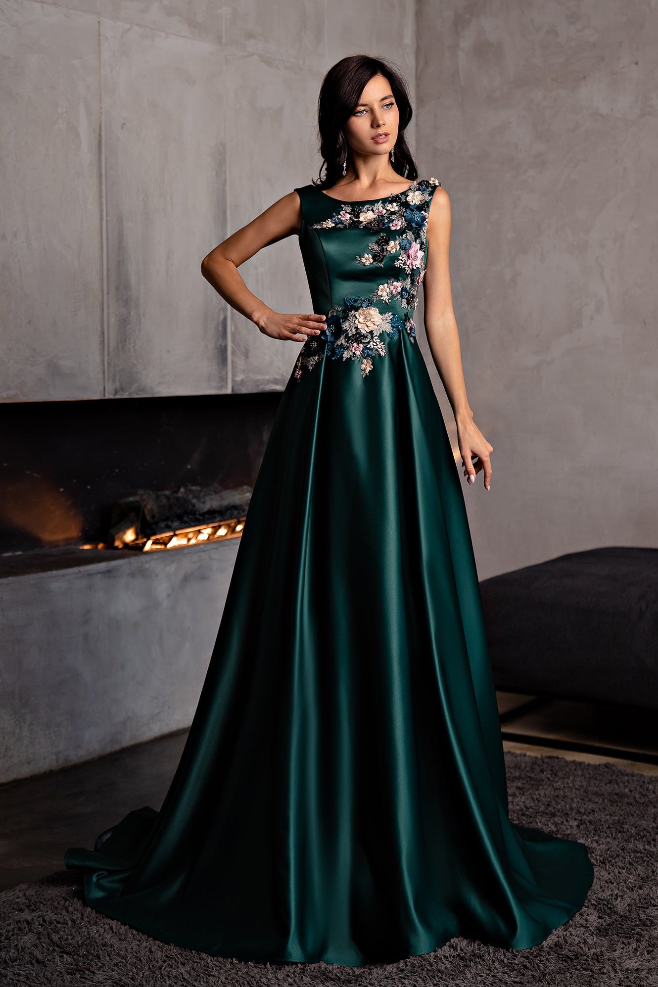 Satin mother of the bride dress long