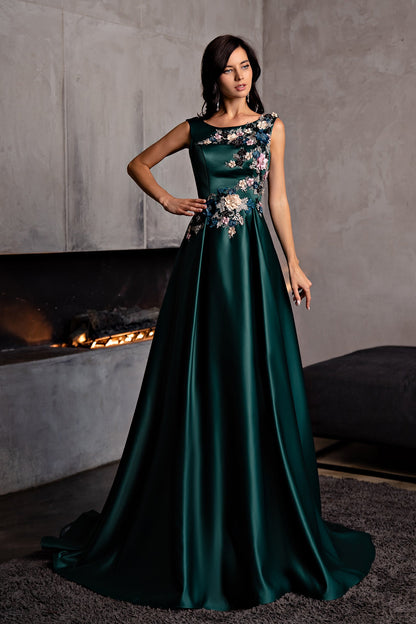 Satin mother of the bride dress long