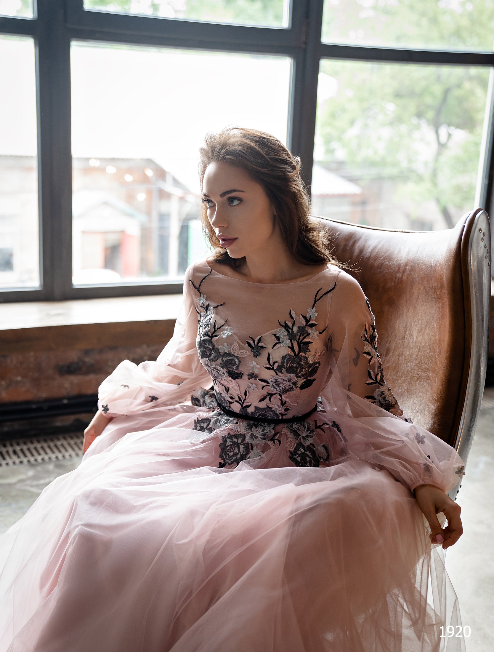 KatrinFAVORboutique-Wedding dress with colored flowers Alternative wedding dress