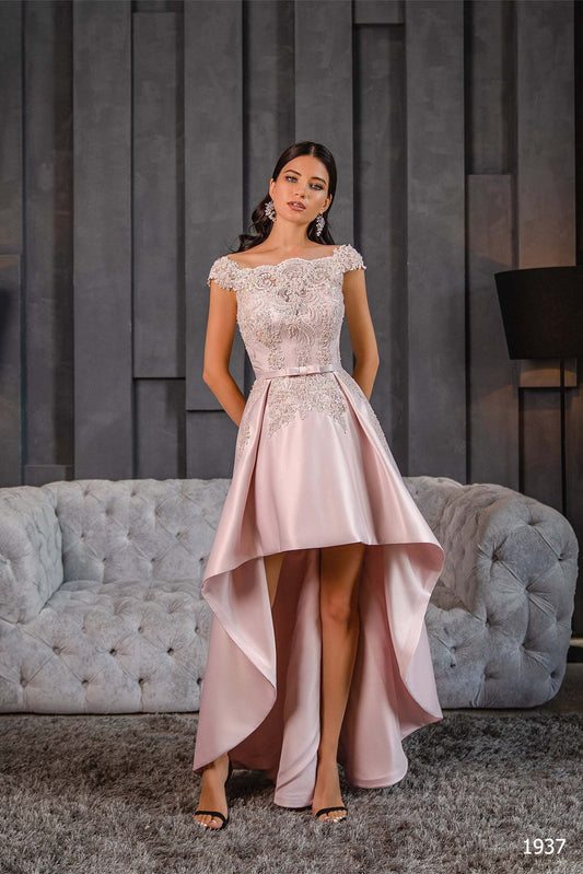 KatrinFAVORboutique-High low dress off shoulder Beautiful party dresses
