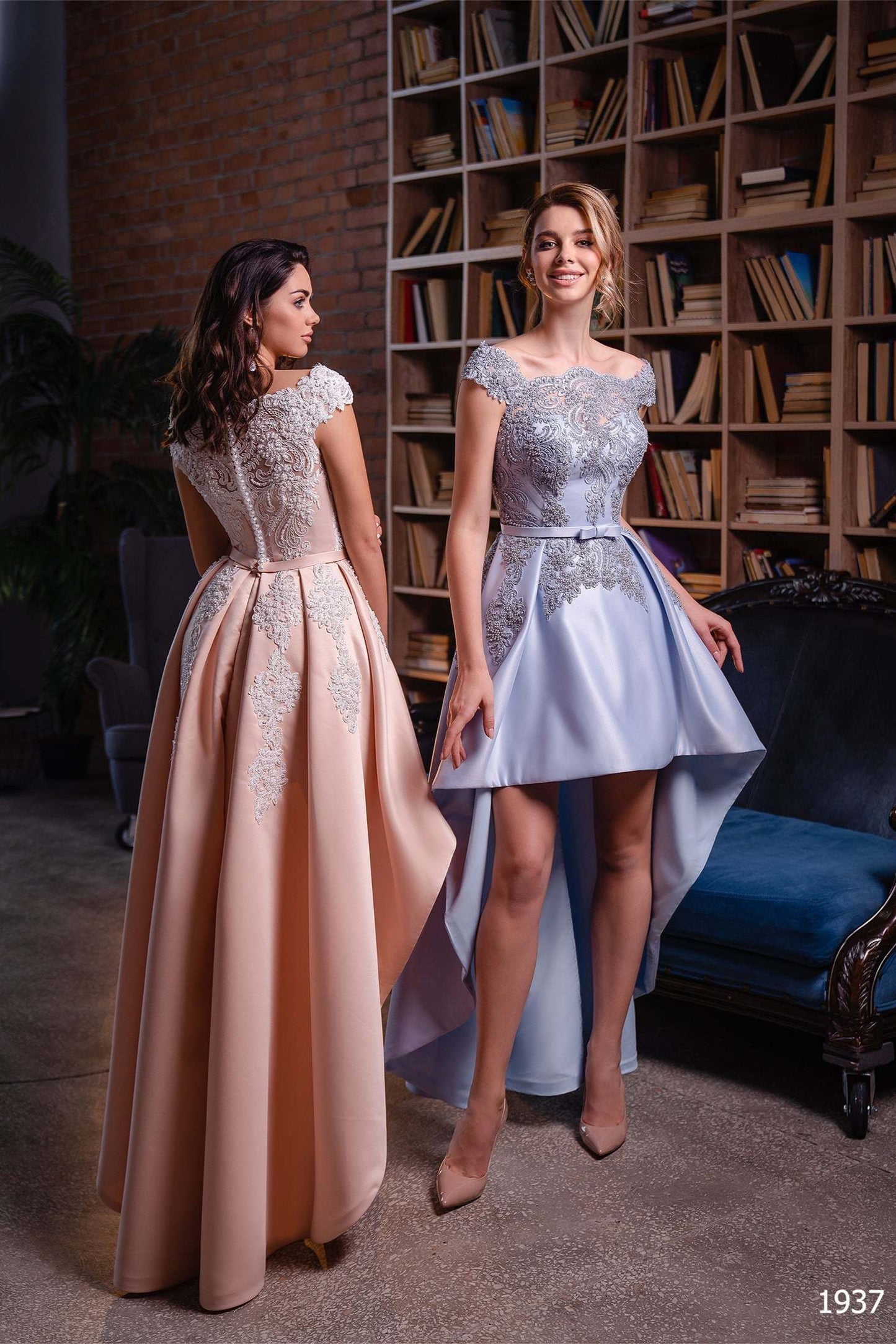 KatrinFAVORboutique-High low dress off shoulder Beautiful party dresses