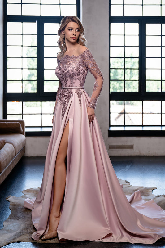 Off the shoulder alternative wedding dress