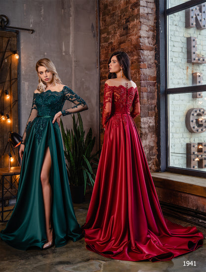 Off the shoulder alternative wedding dress