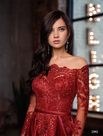 Off the shoulder alternative wedding dress