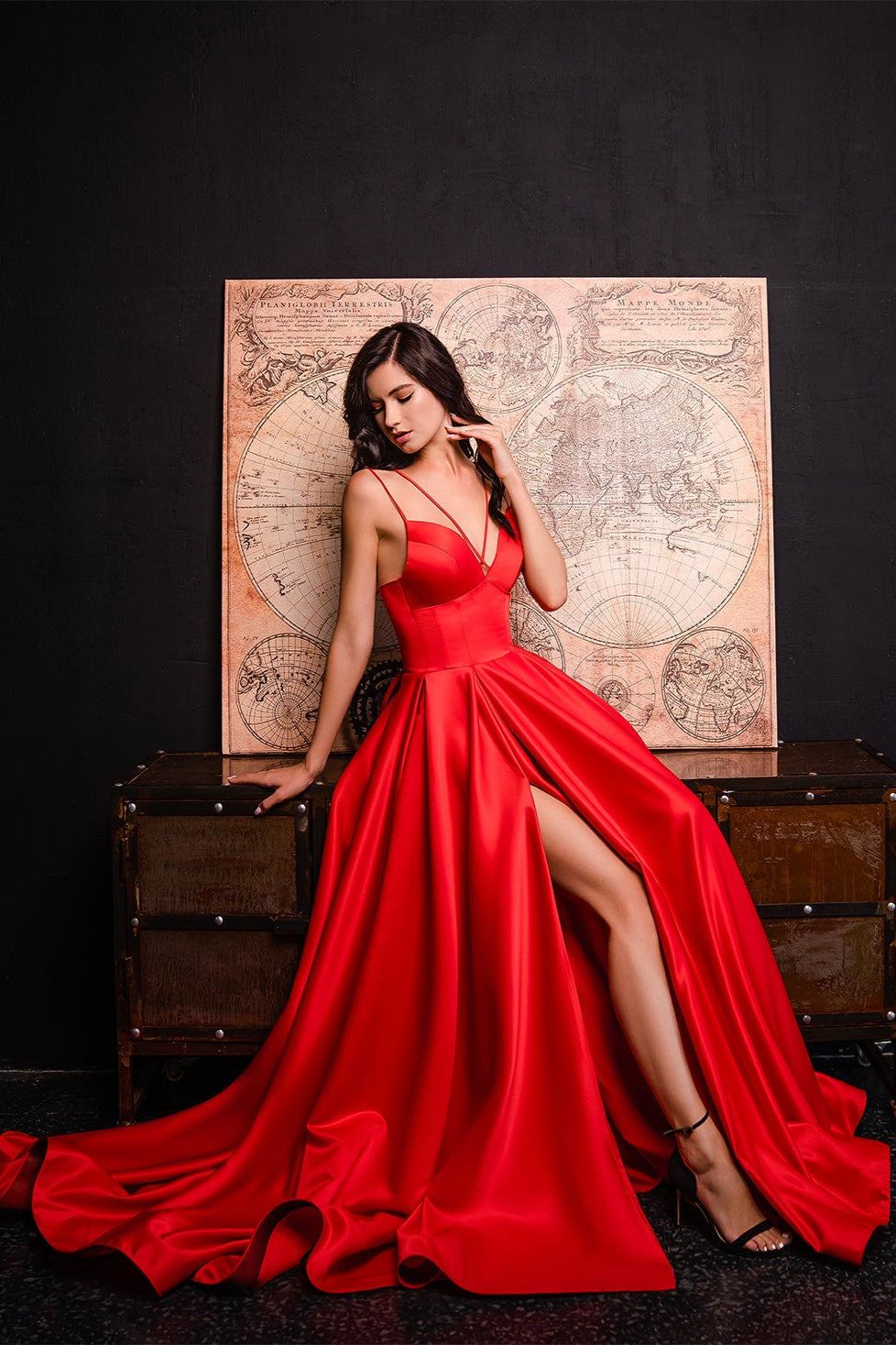 KatrinFAVORboutique-Spaghetti strap formal dress Fashion evening gowns 
