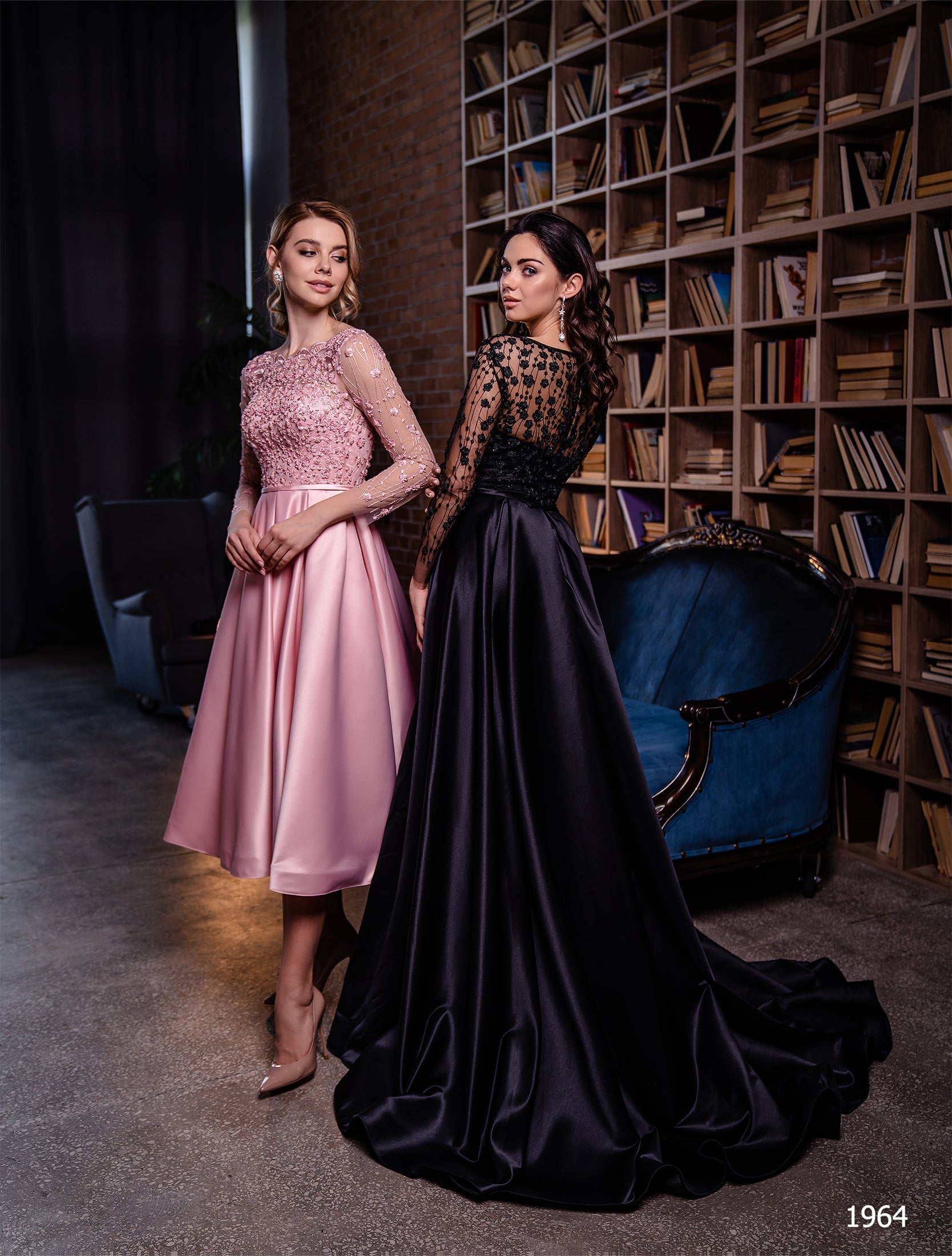 KatrinFAVORboutique-Formal long sleeve midi dress Ladies cocktail dresses