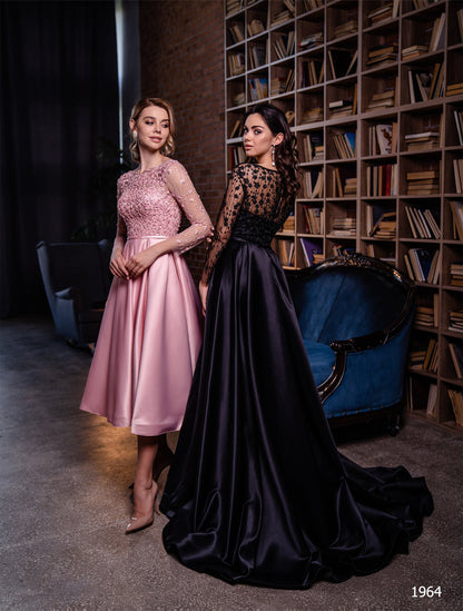 KatrinFAVORboutique-Formal long sleeve midi dress Ladies cocktail dresses