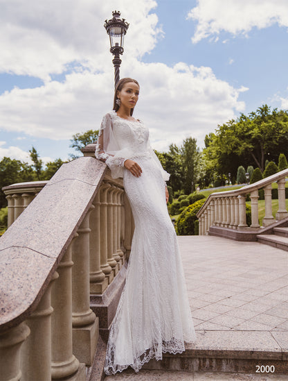 KatrinFAVORboutique-Mermaid style wedding dress lace Mature bride dresses