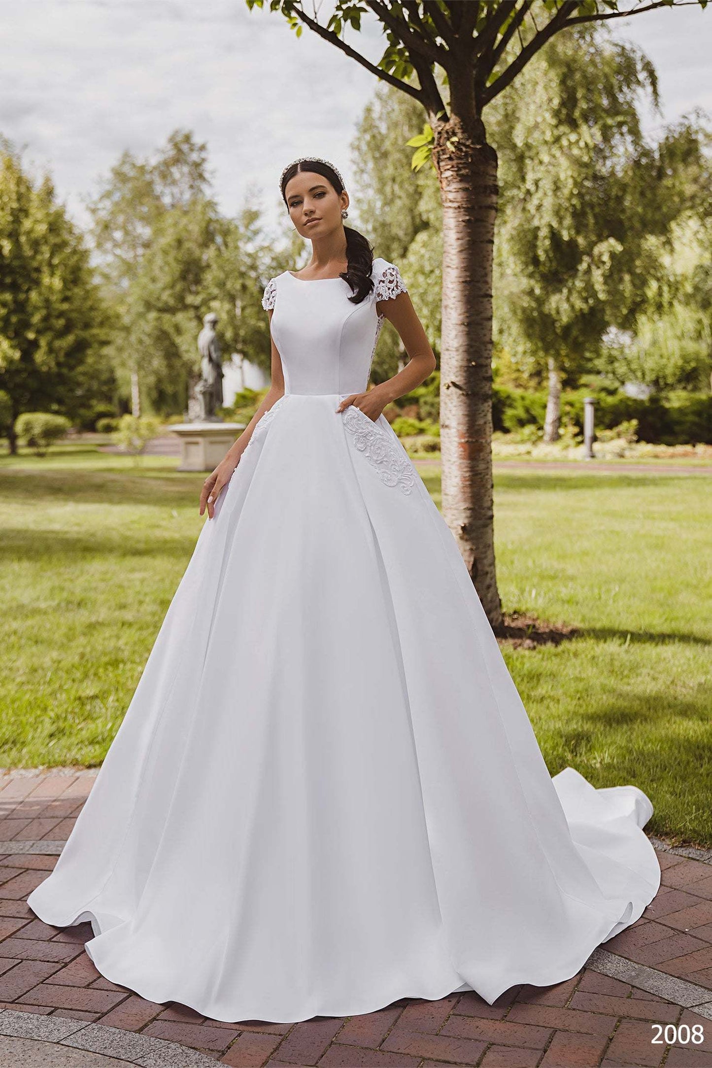 KatrinFAVORboutique-Simple satin wedding gown White outfits for bride 