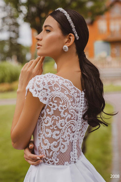 KatrinFAVORboutique-Simple satin wedding gown White outfits for bride 