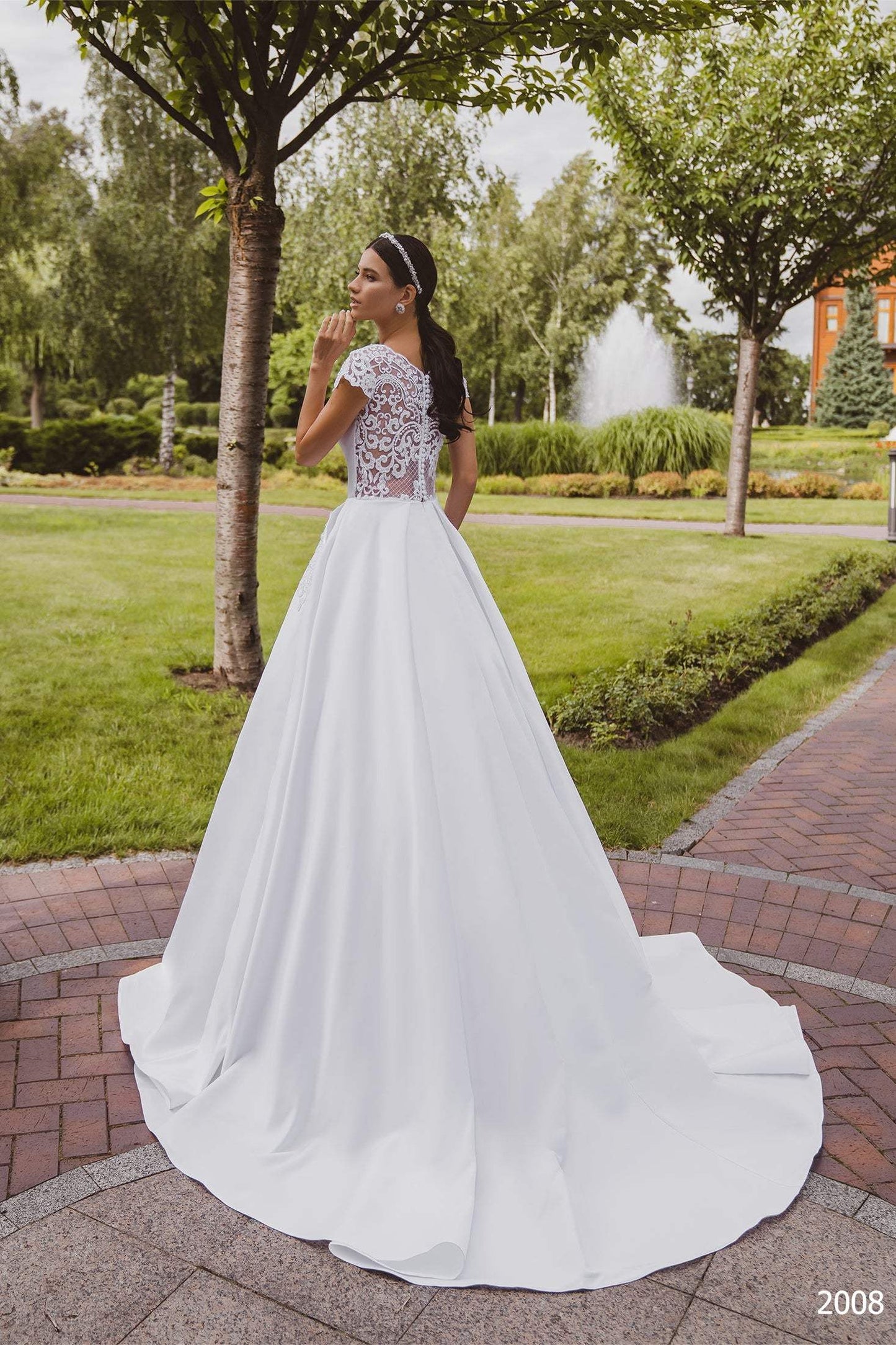 KatrinFAVORboutique-Simple satin wedding gown White outfits for bride 