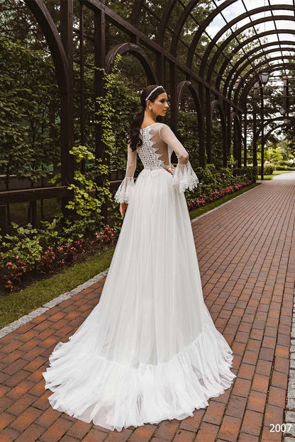 KatrinFAVORboutique-Flare sleeve wedding dress Unique boho wedding dresses