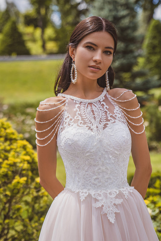 Fairy princess blush wedding dress