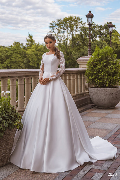 KatrinFAVORboutique-Ball gown wedding dress with sleeves Modest bridal