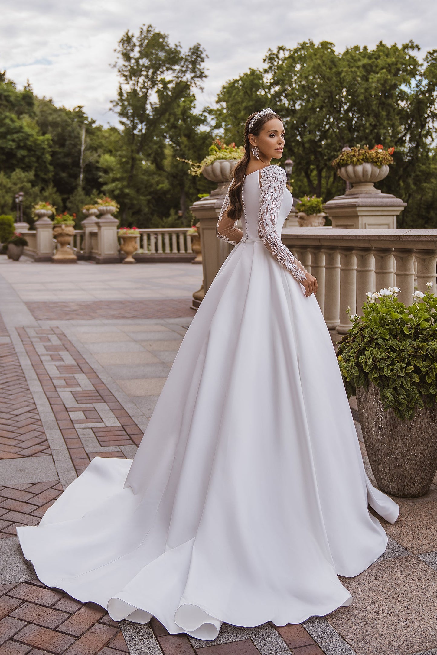KatrinFAVORboutique-Ball gown wedding dress with sleeves Modest bridal